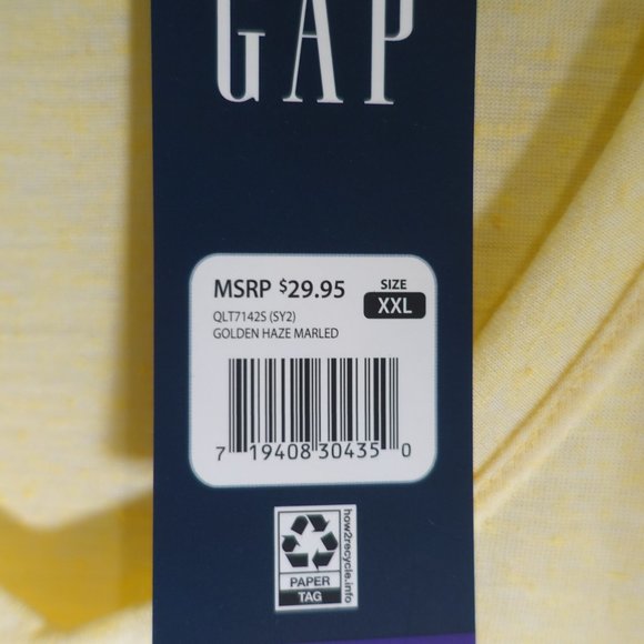 GAP YELLOW V-NECK T-SHIRT - Picture 4 of 6